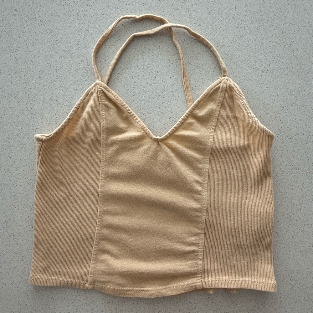 Yellow Racerback/Crossback Spaghetti Strap Tank Top - Picture 2 of 7